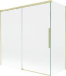 Mexen Rox 2-szárnyú kádparaván, tolható 160 + 80 x 150 cm, átlátszó, arany szálcsiszolt - 8C9-160-080-55-00 (8C9-160-080-55-00)