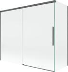 Mexen Rox 2-szárnyas toló zuhanyfal 180 + 80 x 150 cm, átlátszó, gun szürke kefe - 8C9-180-080-66-00 (8C9-180-080-66-00)