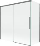 Mexen Rox 2-részes kádparaván, eltolható, 160 + 75 x 150 cm, áttetsző, gun metal - 8C9-160-075-95-00 (8C9-160-075-95-00)