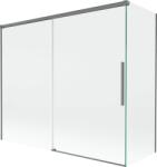 Mexen Rox 2-szárnyú toló zuhanyfüggöny, 180 + 80 x 150 cm, átlátszó, gun metal - 8C9-180-080-95-00 (8C9-180-080-95-00)
