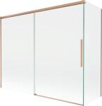 Mexen Rox 2-szárnyú tolóajtós fürdőkád paraván 190 + 80 x 150 cm, átlátszó, kefélt réz - 8C9-190-080-65-00 (8C9-190-080-65-00)