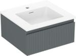 Mexen Rivel fürdőszobai szekrény 50 cm mosdóval Otis, 1 fiók, barázdált, grafit matt/fehér matt - 91A20-05023-1-BF66-W18M01 (91A20-05023-1-BF66-W18M01)
