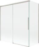 Mexen Rox kétszárnyú kádparaván 150 + 70 x 150 cm, áttetsző, szálcsiszolt nikkel - 8C9-150-070-97-00 (8C9-150-070-97-00)