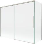 Mexen Rox 2-szárnyas fürdőkádparaván, tolóajtós 190 + 80 x 150 cm, átlátszó, csiszolt nikkel - 8C9-190-080-97-00 (8C9-190-080-97-00)