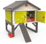 Smoby Coteț pentru 5 găini Cluck Cluck Cottage Green Smoby 4 uși cu trepte și hrănitoare cu cuib un fals de 128 cm înălțime (SM890101) Casuta pentru copii