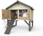 Smoby Coteț pentru 5 găini Cluck Cluck Cottage Beige Smoby 4 uși cu scară și hrănitoare și cuib cu ou fals (SM890100) Casuta pentru copii