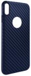 hoco. iPhone XS Max 6.5 HOCO DELICATE SHADOW szilikon telefonvédő karbon minta, logó kivágás, SÖTÉTKÉK (GP-82232)