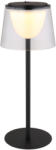 GLOBO Érintőkapcsolós asztali LED lámpa, 34 cm, tölthető, áttetsző - Mariam Globo 58462K - szabályozható fényerősség, 3000 K, 150 lm, 1, 8 W, 0.8 méteres kábel, akkumulátoros (58462K)