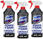 Domestos Power Foam WC és fürdőszoba tisztító hab spray, vízkóoldó (3x435 ml)