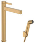 Hansgrohe Finoris mosdó csaptelep 260 lefolyógarnitúrával, bidé kézizuhannyal, szálcsiszolt bronz 76220140 (76220140)
