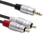 Qoltec Kábel 2xRCA / Mini Jack 3.5mm apa | 2m | Fekete (52341)