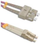 Qoltec Patchcord optikai szál LC/UPC - SC/UPC | Multimódusú | 50/125 | OM4 | Duplex | 10m (54352)
