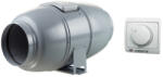 Blauberg ISO-MIX 100 Hangszigetelt csőventilátor RS-1-400 N Fordulatszám szabályzóval