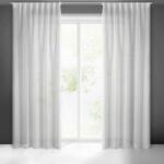 Takoy Perdea BELISSA din etamină netedă cu model discret tip ploaie pe bandă flexibilă 140 x 300 cm