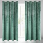 Takoy Draperie blackout MOLY din catifea cu imprimeu geometric argintiu DESIGN 91