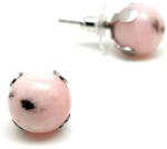 MyVanilla Ásvány Fülbevaló acél karmos golyó pink Opál 10mm