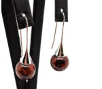 MyVanilla Ásvány Fülbevaló golyó mahagóni obszidián kürt lógós 10mm