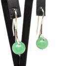 MyVanilla Ásvány Fülbevaló golyó zöld aventurin ívelt lógós 10mm