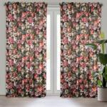 Takoy Bársony sötétítő függöny PEONIA 3D hatású kézzel festett virágmintával 140 x 270 cm