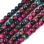  Élénk Színes Tigrisszem (5) Ásványgyöngy Gyöngyfüzér 6mm