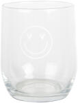 Clayre & Eef Set 6 pahare sticla transparenta alba Smile Ø 8x9 cm / 300 ml (BHSGL0006) Pahar