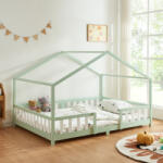 PremiumXL En. Casa Házikó Gyerekágy leesésgátlóval Treviolo 120x200 cm Fenyő Mentazöld