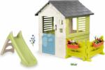 Smoby Set căsuță cu sonerie și tobogan cu joc de apă Jolie Life Smoby cu ulp mică și grădină (SM810737-14) Casuta pentru copii