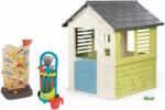 Smoby Set căsuță cu ușă mică și perete activ cu joc de apă Jolie Life Smoby și cărucior de grădină cu accesorii (SM810737-17) Casuta pentru copii