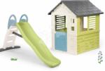 Smoby Set căsuță cu ușă mică și tobogan de doi metri Jolie Life Smoby cu dublu val și apă (SM810737-16) Casuta pentru copii