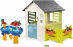 Smoby Set căsuță cu sonerie electronică și pistă de apă Jolie Life Smoby cu ciupercă de apă și grădină în față (SM810737-13) Casuta pentru copii