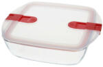 Pyrex COOK&HEAT Szögletes sütőtál műanyagfedővel 25cm