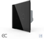 LIVOLO Intrerupator Dublu Cap Scara / Cruce cu Touch LIVOLO din Sticla u2013 Protocol ZigBee EC Negru (VL-FC2SZ2-2G-2B)