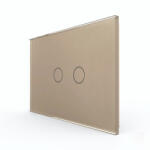 LIVOLO Intrerupator Dublu cu Touch din Sticla LIVOLO - Standard Italian Auriu (VL-FC2-2G-3A)