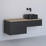 Kronenbach Cube dulap cu blat 121x48.7x44.5 cm sub chiuveta pe perete negru-stejar KBWTKOWTL1213SMGH (KBWTKOWTL1213SMGH)