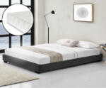 PremiumXL Corium Modern Műbőr kárpitozott Ágy Matraccal Fekete 200 x 140 cm Cоrium