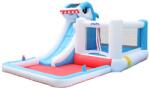 Pepita Shark XL castel gonflabil cu apă 500x280x225cm cu castel gonflabil, tobogan cu jet de apă - albastru-albastru (63001B) Castel gonflabil
