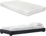 PremiumXL Corium Modern Műbőr kárpitozott Ágy Matraccal Fekete 200 x 90 cm Cоrium