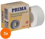 Prima Set 3 x Leucoplast Rola, Panza Zinc Oxid, 2.5 cm x 4.5 m, Alb, Hipoalergenic, Medicinal, pentru Fixarea Pansamentelor, Prima (TEV-3xVTR-0214)