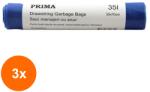 Prima Set 3 x 15 Saci de Menaj cu Snur, Prima, Albastri, 35 Litri (TEV-3xVTR-0525)