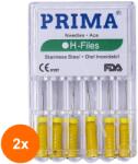 Prima Set 2 x 6 Ace Endodontice Headstrom H-Files, Marimea 20 Galbene, 25 mm, pentru Canal Radicular, Prima (TEV-2xVTR-0981-20-GLB)