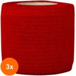 Prima Set 3 x Bandaj Coeziv Autoadeziv, 5.0 cm x 4.5 m, Rosu, Prima, 1 Rola (TEV-3xVTR-0161-050-ROS)