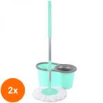 Zilan Set 2 x Galeata cu Mop Rotativ 360 Grade Magic Mop, Capacitate 12 l, Albastru (LIZ-2xZLN-ZLN1389)