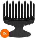 Vetro Design Set 2 x Pieptene Par Afro, pentru Descurcarea si Definirea Buclelor, Dinti Largi, Negru