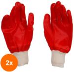Vetro Design Set 2 x Manusi Pvc Antichimice, Suport Textil, XL, 27cm, Rosii (TEV-2xVTR-0311-27-NB)