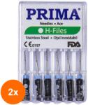 Prima Set 2 x 6 Ace Endodontice Headstrom H-Files, Marimea 40 Negre, 25 mm, pentru Canal Radicular, Prima (TEV-2xVTR-0981-40-NEG)