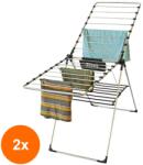Zilan Set 2 x Uscator de Rufe din Metal, Argintiu, Suprafata Utilizabila 18 m, Zilan (LIZ-2xZLN-ZLN8969)