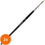 Vetro Design Set 2 x Pensula Kolinsky din Par Natural de Samur, Nr. 3 (TEV-2xVTR-1740-03)