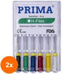 Prima Set 2 x 6 Ace Endodontice Headstrom H-Files, Marimi 15-40 Asortate, 25 mm, pentru Canal Radicular, Prima (TEV-2xVTR-0981-15-40-AST)