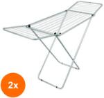 Zilan Set 2 x Uscator de Rufe din Metal, Argintiu, Suprafata Utilizabila 18 m, Zilan (LIZ-2xZLN-ZLN7764)