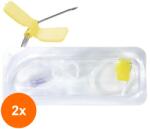 Vetro Design Set 2 x Ac Huber cu Aripioare, 19G, 20 mm, Steril, Non-Coring, pentru Port-a-Cath, 1 Bucata (TEV-2xVTR-1566-19G X 20mm)